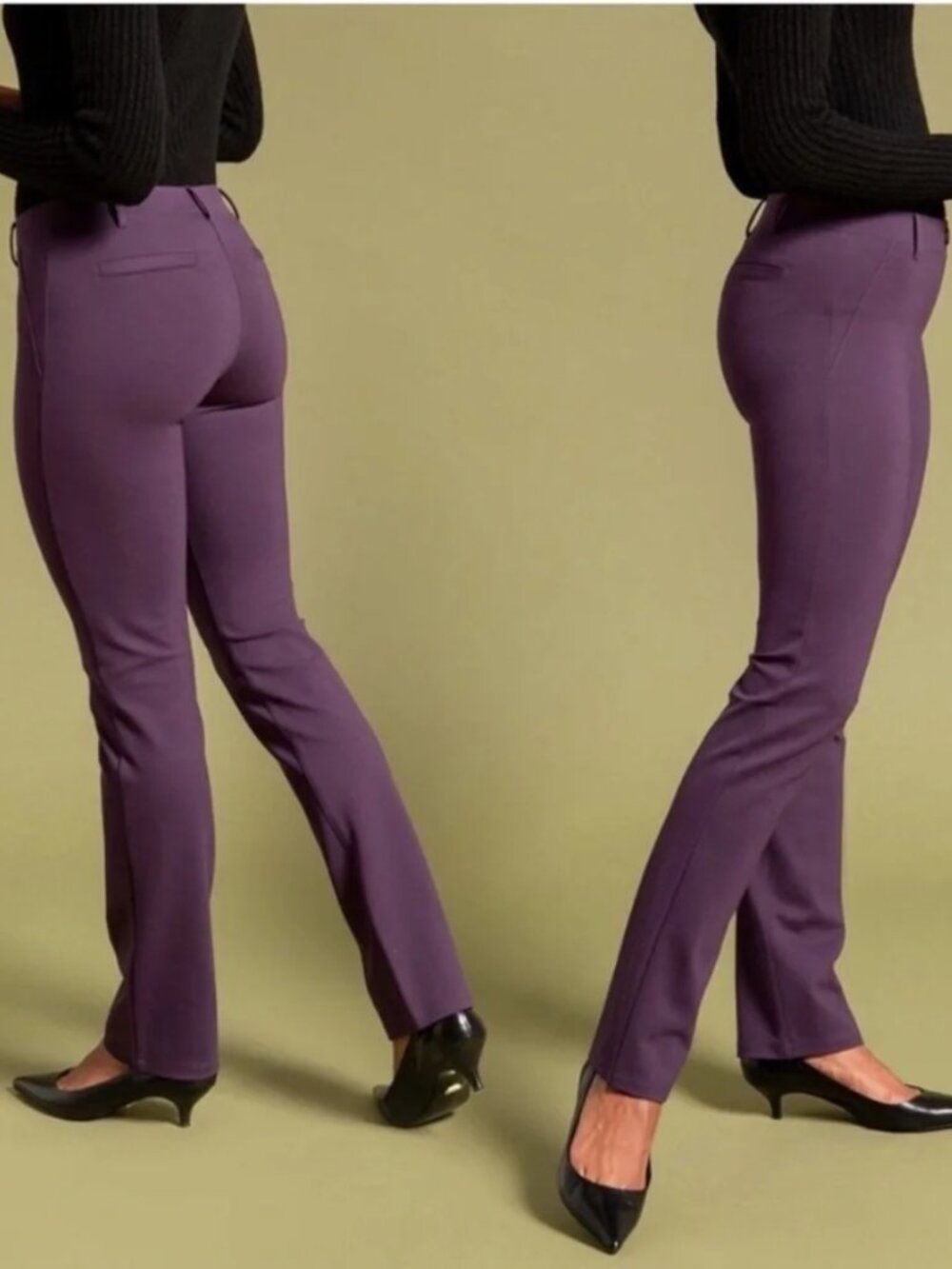 New Betabrand Dark Orchid Bootcut Dress Pant Yoga Pants Large
